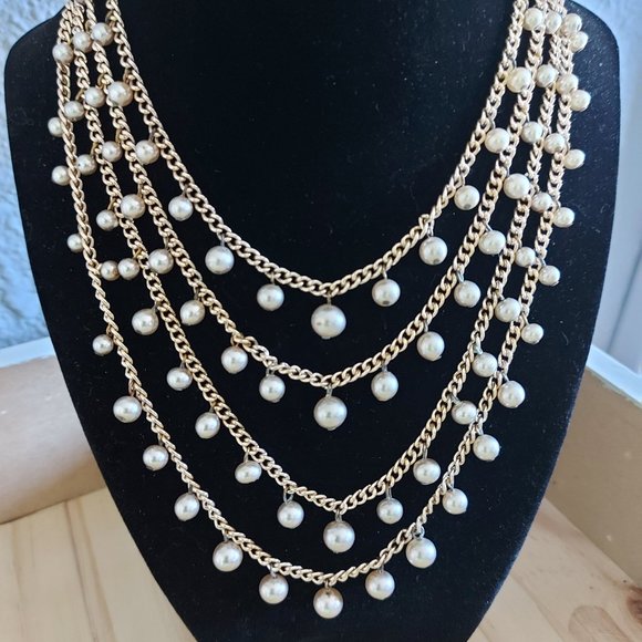 Vintage 4 Strand "Pearl" Necklace - Picture 2 of 3